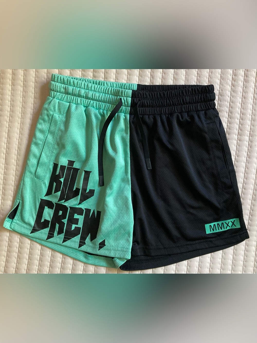 Kill Crew Athletic Shorts Men’s Medium Black Mint Green 4” Gym Training MMA